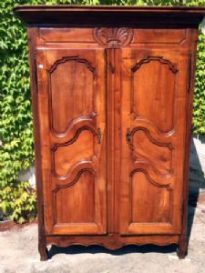 Antique Provençal Cherry Wood Wardrobe with 2 Doors